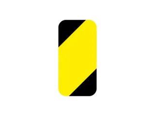 plaksymbool,rechthoek,markering HxB 150x50mm,polycarbonaat,geel/zwart - 1
