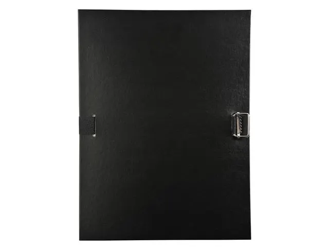 Map Met Riem En Uitrekbare Rug Pp Zwart A4 24x32cm