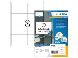 HERMA 10312 Verwijderbare Adresetiket A4 99,1x67,7mm Wit 800 stuks