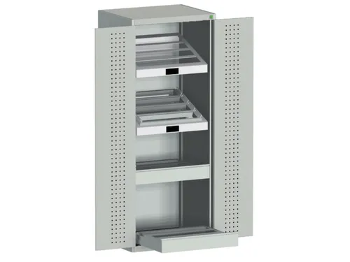 systeemkast HxBxD 2000x800x650mm CNC-lade 2laden Ral7035