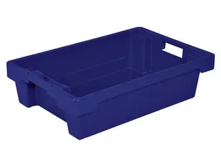 Euronorm Draaistapelbak 150x600x400mm Wanden/bodem Blauw 25l - 1