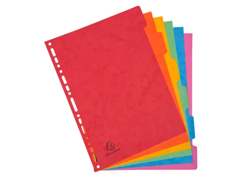 Tabbladen glanskarton 400g 6-delig A4 Assorti 17-gaats