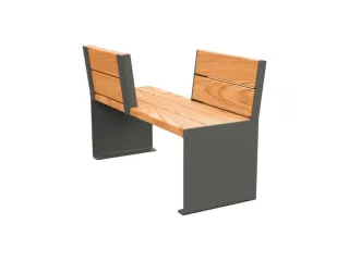 zitbank,B 1200mm,3latten,hout-zitting licht eikenhout,zitting H 450mm - 1