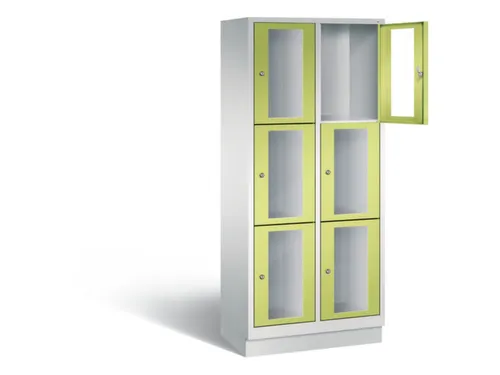 Lockerkast 1800x810x500mm 2x3 vakken Cilinderslot, Sokkel, RDS1108060