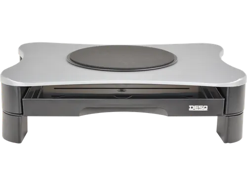 Monitorverhoger 2 Hoogte Standen 2 Lades Draaiplateau Zilver/Zwart