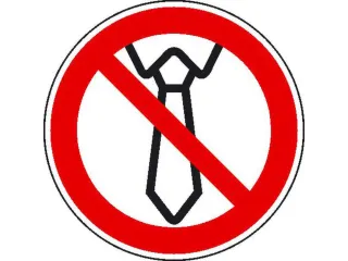 verbodsbord,Verboden te bedienen met stropdas,PVC,Ø 100mm - 1