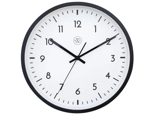 Wandklok NXT dia 30cm zwart/wit kunststof Easy Big