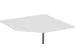 angle de liaison,90 °,lxP 1225x1225mm,p. 4 pieds,panneau gris clair