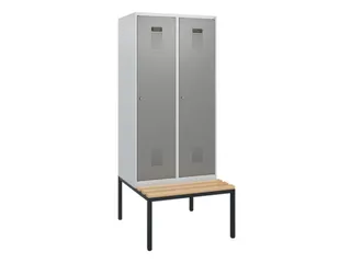locker met bank,HxBxD 1950x800x815mm,2vak,vak B 400mm,cilinderslot - 2