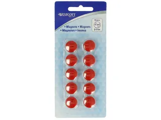 Magneet Westcott rood pak à 10st. Ø 15x8mm, 100g - 2