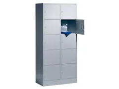 lockerkast,HxBxD 1950x900x480mm,2x5vakken,romp RAL7021,front RAL7021
