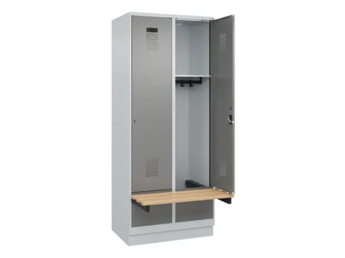 locker met bank,HxBxD 1950x800x815mm,2vak,vak B 400mm,cilinderslot