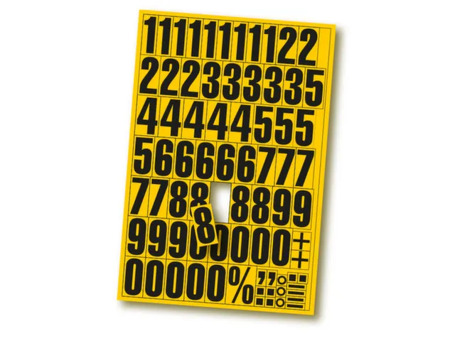 veldmagneet voor stelling,cijfers 0-9,DIN A4,H 43mm,magneetfolie