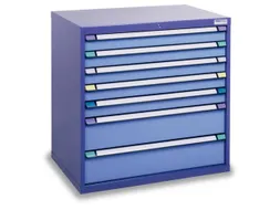 ladekast HxBxD 800x1005x695mm 7laden slot RAL7035 front RAL7035