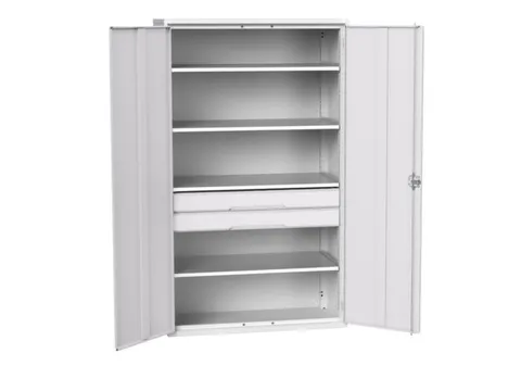 universele kast,HxBxD 2000x1300x550mm,4xStalen bodem,2lade(n)