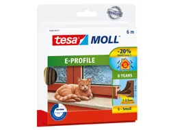 Tochtstrip Tesa Moll 05463 E profiel 9mmx6m bruin