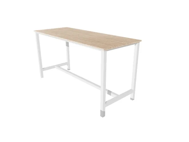 Domino Basic Statafel 160x80x110cm Grijs blad, Zwart onderstel