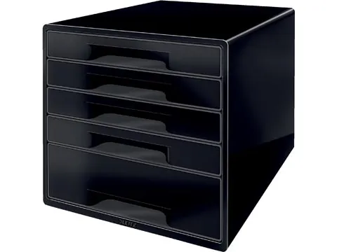 Dual Black ladenblok met 5 laden, zwart