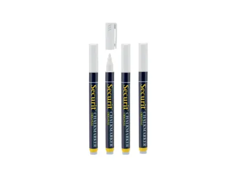 Krijtstift Securit SMA-100 rond wit 1-2mm blister à 4 stuks