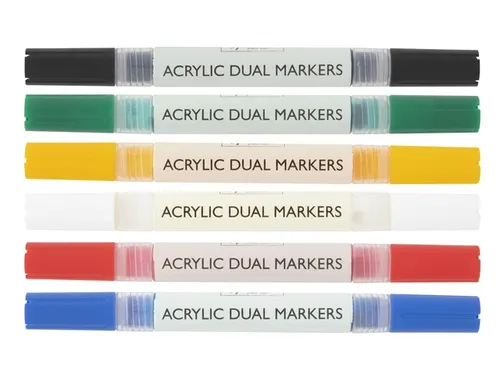 Acrylmarker Nassau duopunt set à 6 kleuren