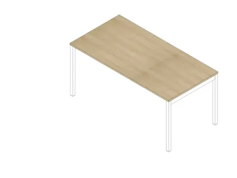 bureau HxBxD 730x1600x800mm blad eiken 4-voeten wit