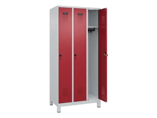 locker,HxBxD 1950x900x500mm,3vak,vak B 300mm,draaigrendel,voeten