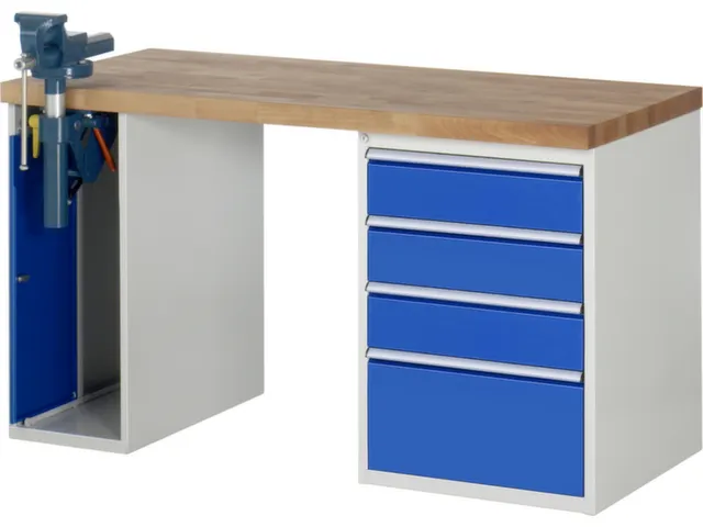 werkbank,HxBxD 890x1500x700mm,beukblad,draagverm. 750kg,2containers