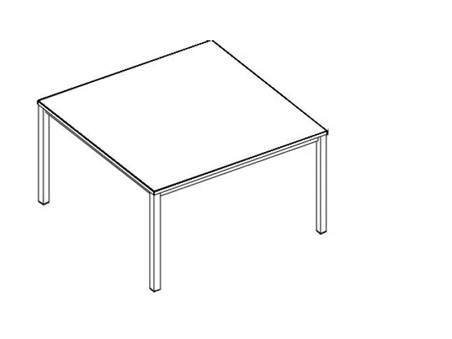 Table de conférence carré 740x1400x1400mm MS-gris 4 Pieds chromé