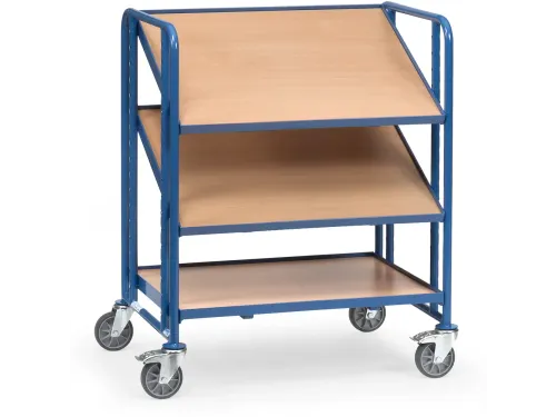 Eurobakkenwagens 2391 250kg 3 Etages Hout 820x610mm Ral5007