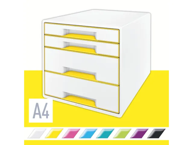 Ladenblok Leitz WOW Cube 4 laden wit/geel