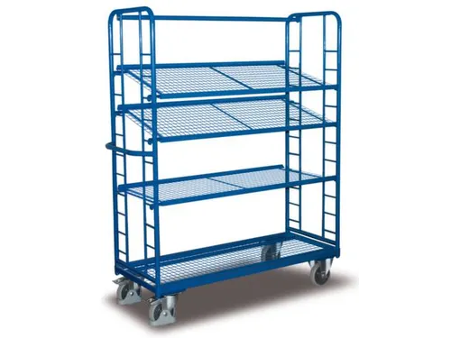 Bijzetwagen 4 Etages Draadgaas 250kg Laadvlak 1320x537mm