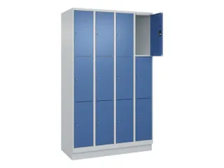 lockerkast,HxBxD 1950x1200x500mm,4x3vakken,vak B 300mm,cil.-slot - 1