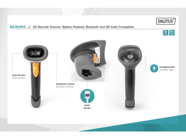 2D Barcode Hand Scanner Qr-Code Met Houder