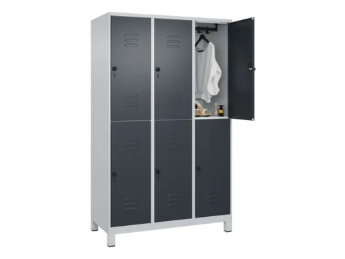 dubbeldekse locker,HxBxD 1950x1200x500mm,3x2vak.,vak B 400mm