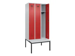 locker met bank,HxBxD 2120x900x815mm,3vak,vak B 300mm,cilinderslot