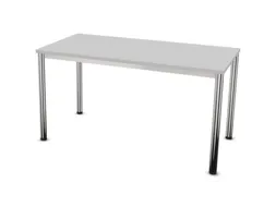 Vergadertafel Hxbxd 74x140x70cm 4-poots Verchroomd Mp-lichtgrijs
