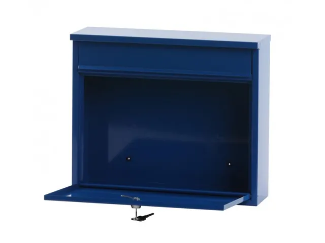 Wandbrievenbus 31.5cm Blauw Staal