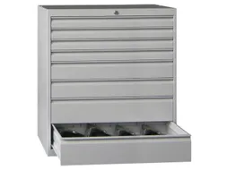 ladekast HxBxD 1000x1023x600mm 8laden RAL7035 front RAL6011