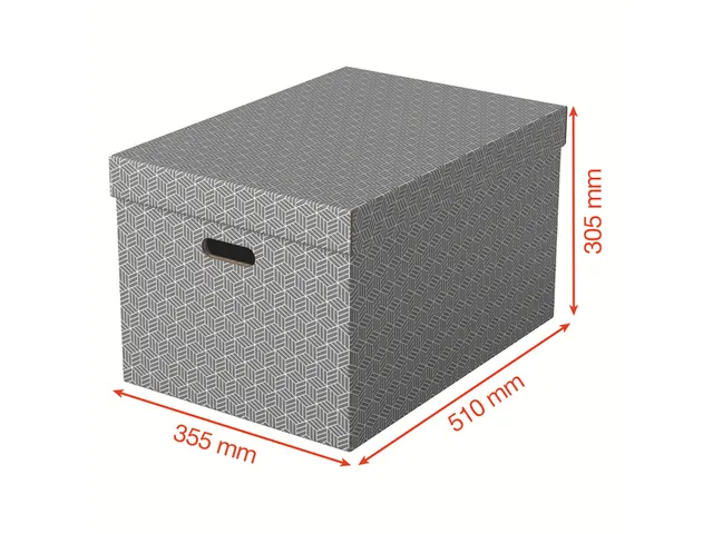 Esselte Home Grote Opbergdoos Grijs 355x305x510mm Set van 3