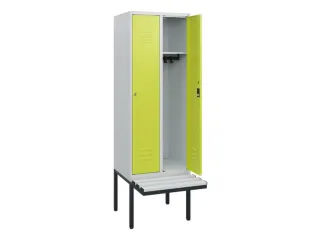 locker met bank,HxBxD 1950x600x815mm,2vak,vak B 300mm,cil.-slot - 2
