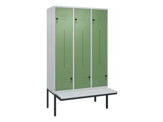 Z-garderobekast,HxBxD 2120x1200x815mm,6vak,vak B 400mm,draaigrendel - 1