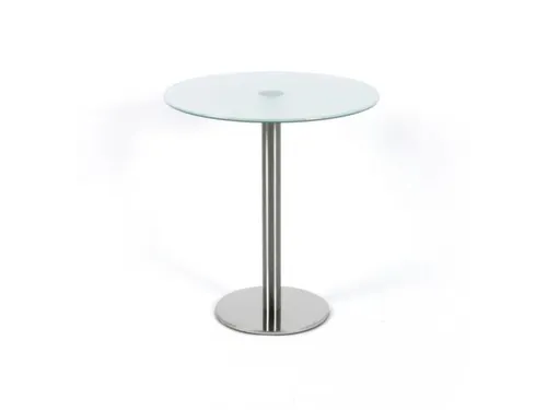 glazen bijzettafel,HxØ 550x495mm,rond,schotelvoet poedercoat.