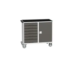 montagetafel 965x1050x550mm staalblad 7 laden kast front RAL7016