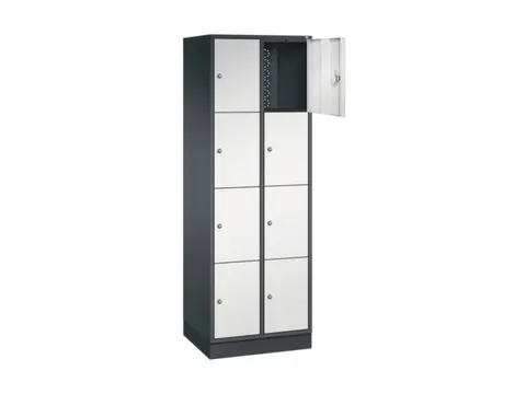 lockerkast,RAL 7021/RAL 7035,HxBxD 1950x620x500mm,2x4vakken,cil.-slot