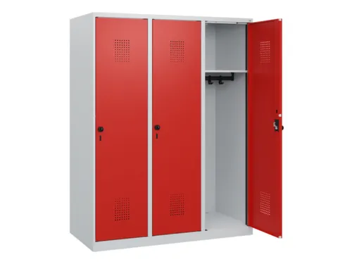 schoollocker,HxBxD 1530x1200x500mm,3vak,vak B 400mm,draaigrendel