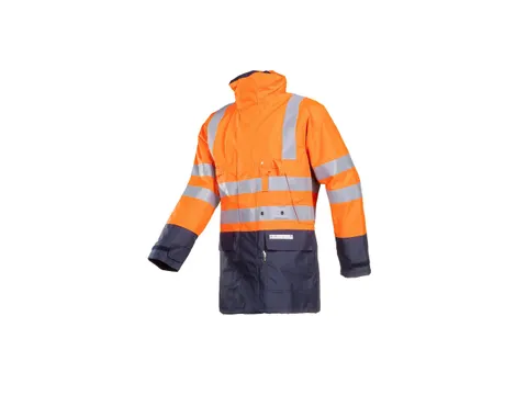 Sioen Winseler 3073 hi-vis parka, oranje/marineblauw, maat M, per stuk