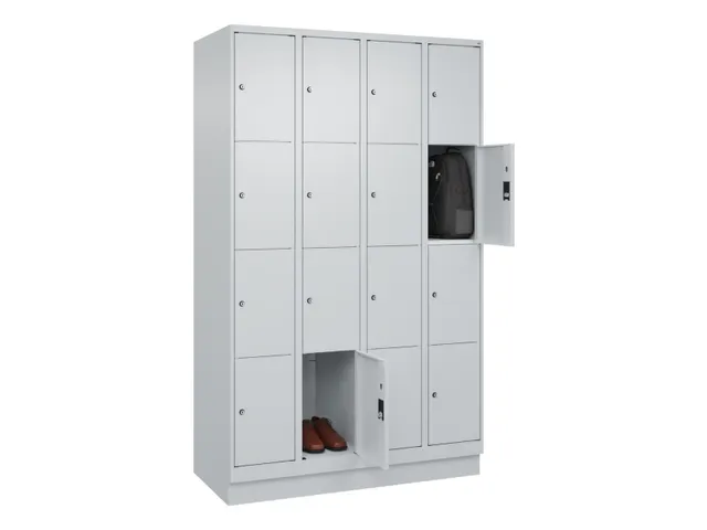 lockerkast,HxBxD 1950x1200x500mm,4x4vakken,vak B 300mm,cil.-slot