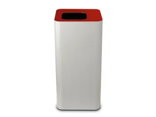 afvalbak,100l,HxBxD 800x385x385mm,romp staal wit - 5