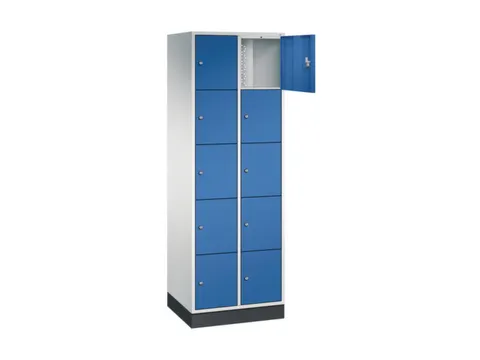 lockerkast,RAL 7035/RAL 5010,HxBxD 1950x620x500mm,2x5vakken,cil.-slot