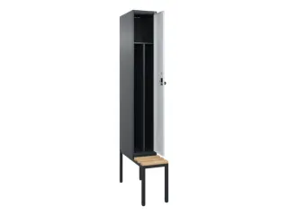locker met bank,voor scheiding van kleding,HxBxD 2120x300x815mm,1vak - 1